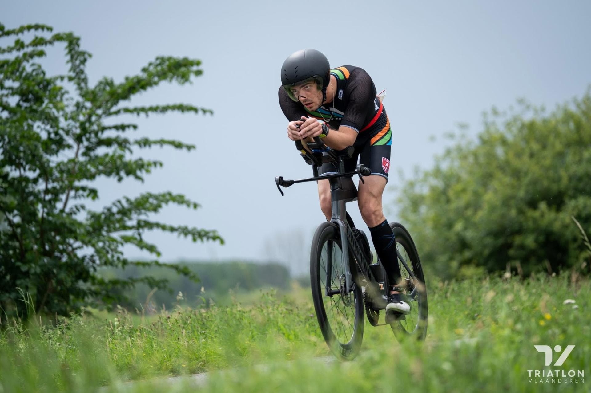 Gaëtan Aerts tijdens een fietstraining